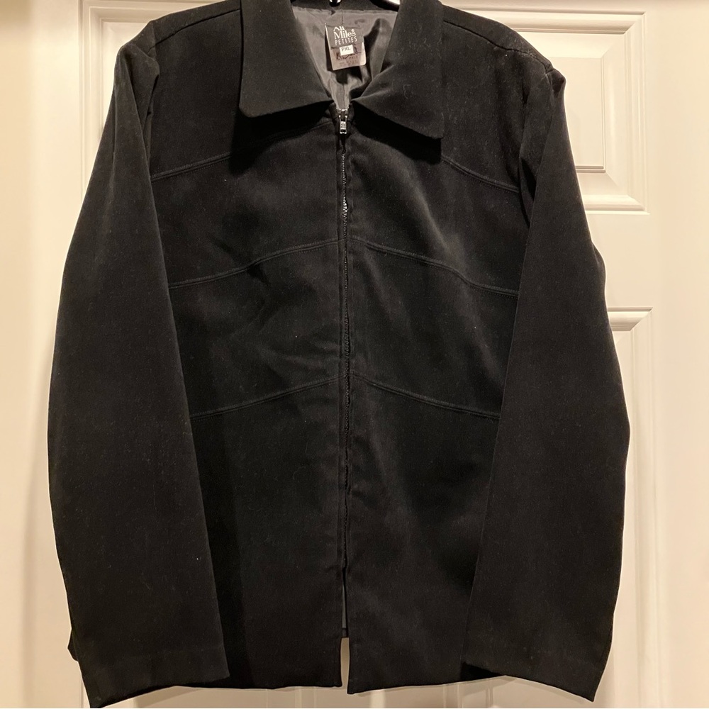 Ali Miles Petites Women’s Black Zip Up Lightweight Jacket Size XLP